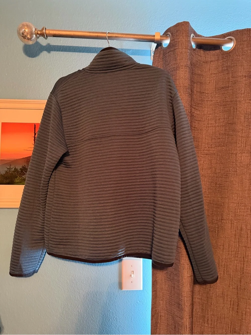 L.L. Bean Quilted Snap Mock-Neck Pullover Sweatshirt